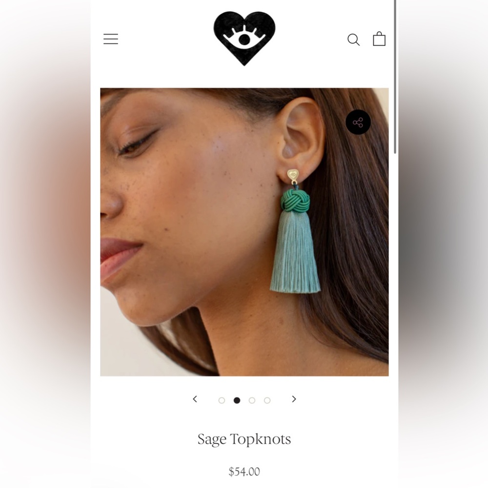 Hart Hagerty Sage Topknots Tassel Earrings